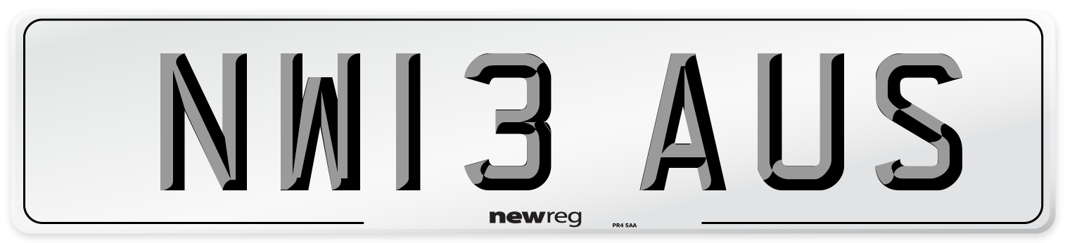 NW13 AUS Number Plate from New Reg